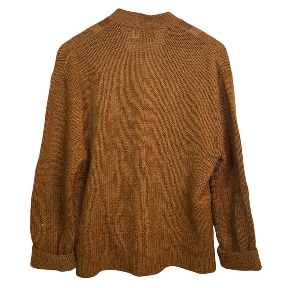 Vintage Arrow Size Medium 2 Ply Shetland Wool Suede Kurt Cobain Style Cardigan - Picture 6 of 8